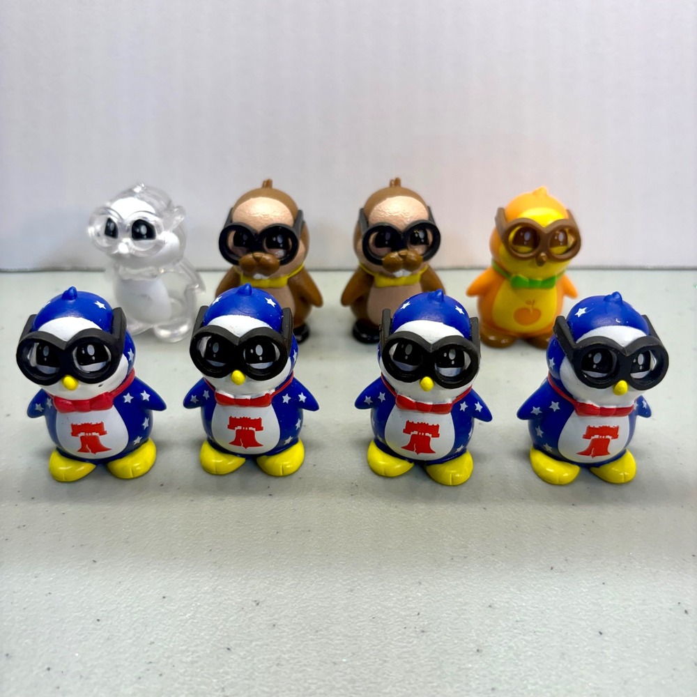 Ryans World Mystery Figures Lot of 8 Aviator Goggles Penguins Beavers Clear Bird